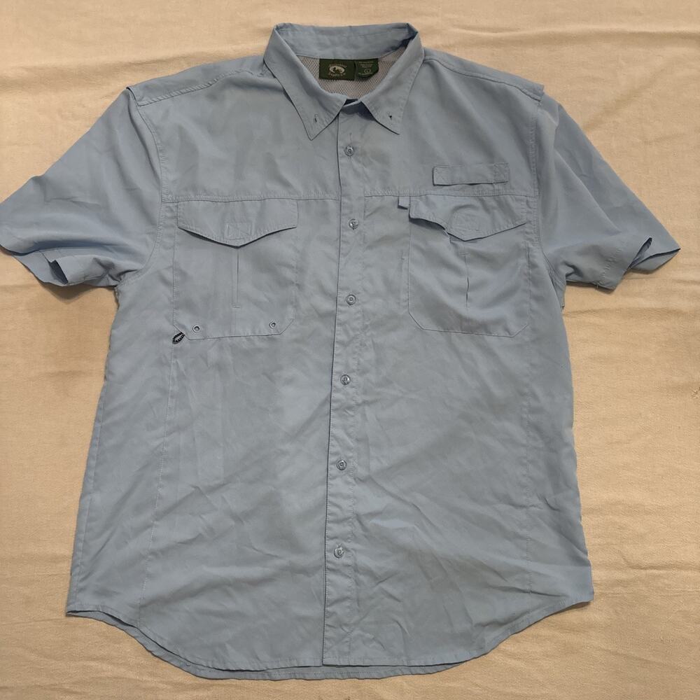 Stillwater Supply Co. Short Sleeve Button Up Shirt Men's Size L Blue